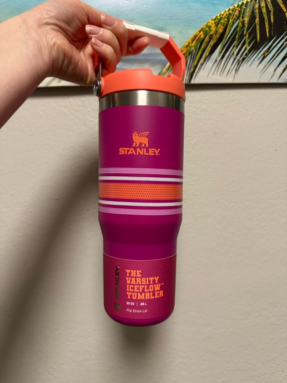 NEW Rare Stanley Ice Flow Flip Straw Tumbler 30oz, FUCHSIA Super Cute!!